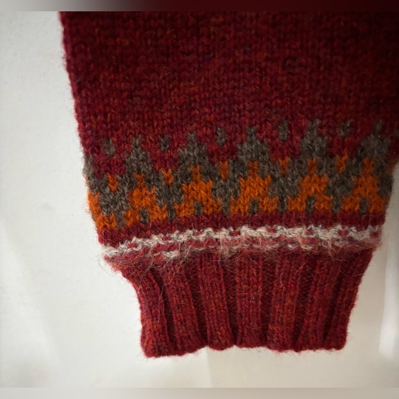 Stile Benetton Women Y2K Wool Fair Isle Multicolor Pullover Sweater Winter Warm - Picture 6 of 9